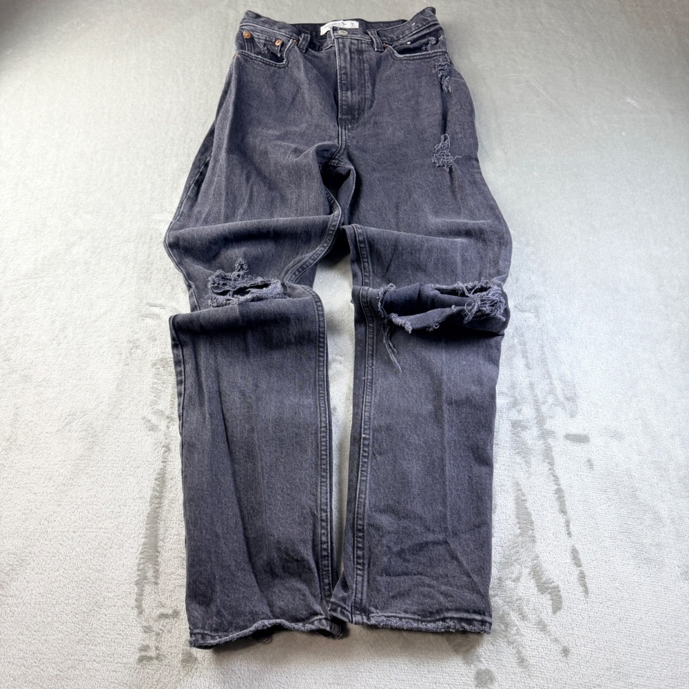 Abercrombie & Fitch Curve Love 90s Straight High Rise Distressed Jeans Size 26/2